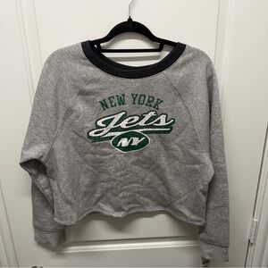NFL Team Apparel‎ Youth Girls New York Jets Crop Top Grey Color Size L 10/12 NWT
